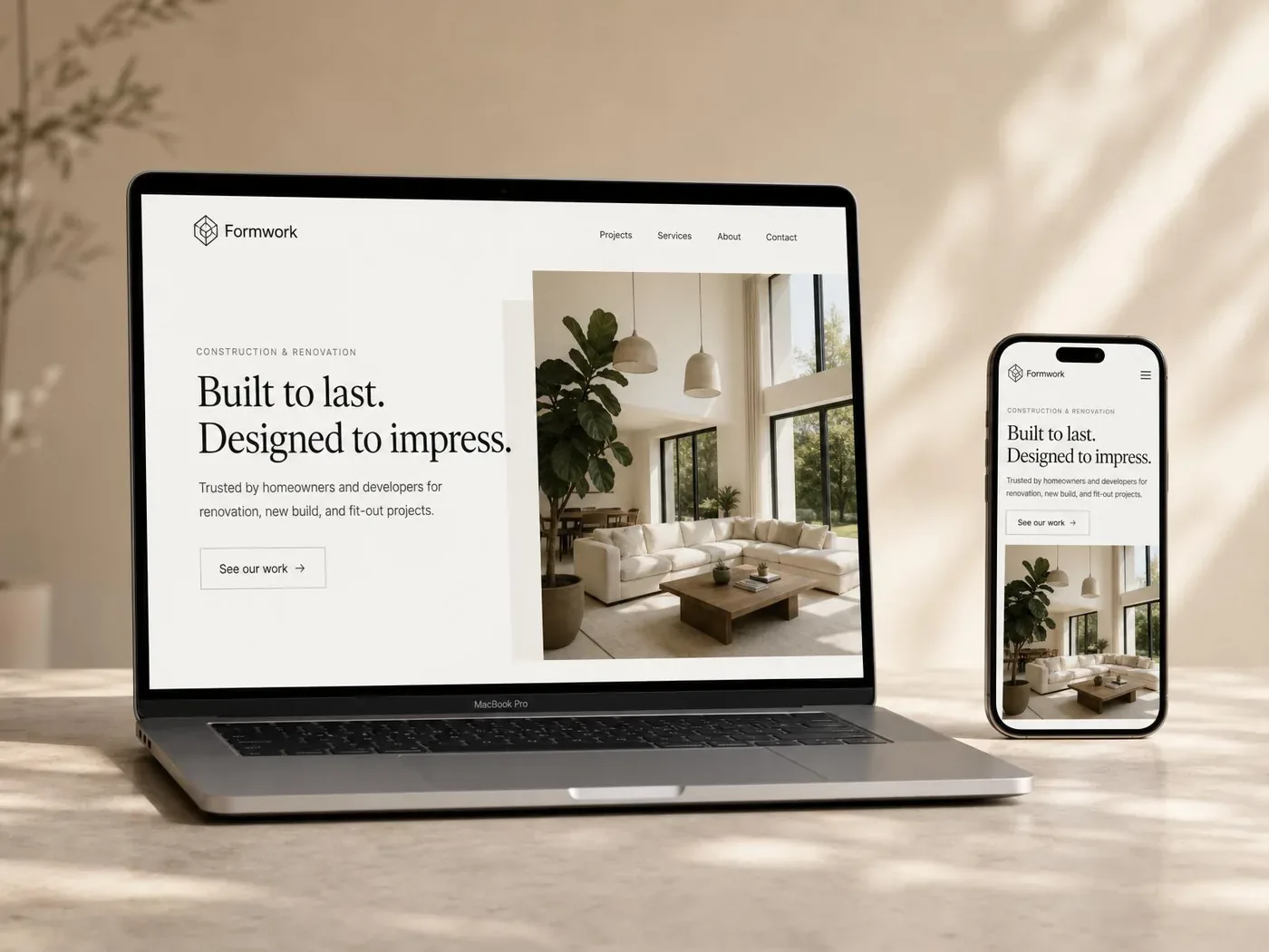 Website design mockup